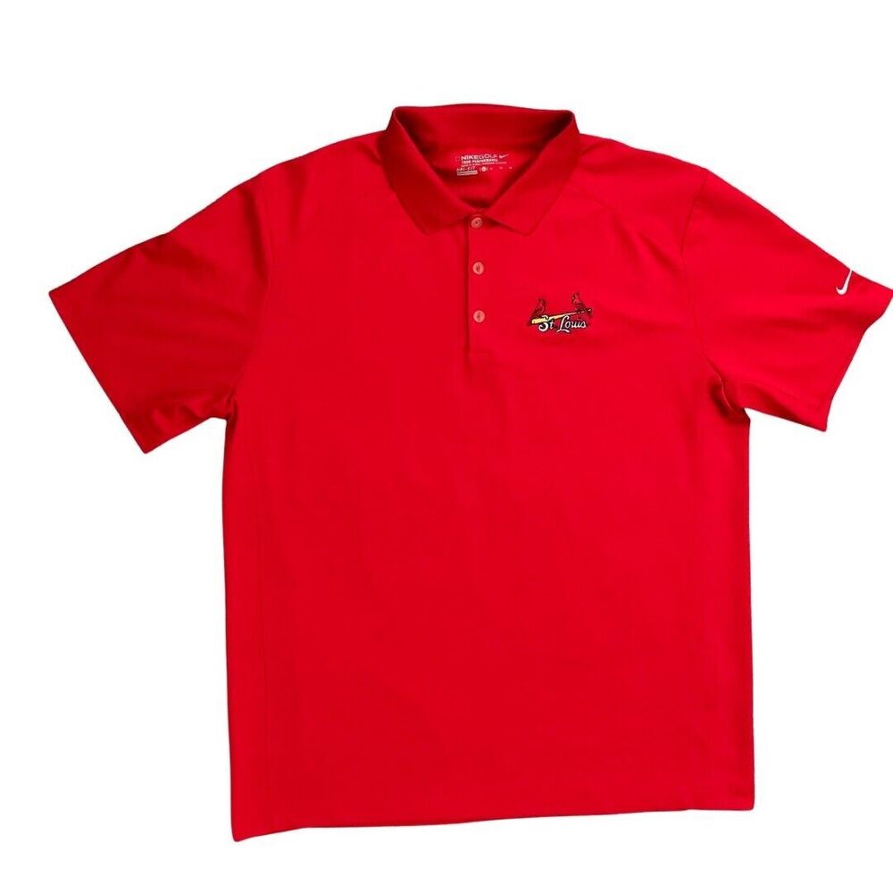 Nike Golf Dri- Fit Tour Performance  Men’s XL Polo St. Louis Cardinals  MLB Red